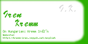 iren kremm business card